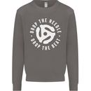 Drop the Needle DJ Turntable Decks Vinyl Mens Sweatshirt Jumper Charcoal