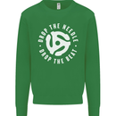 Drop the Needle DJ Turntable Decks Vinyl Mens Sweatshirt Jumper Irish Green