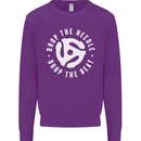 Drop the Needle DJ Turntable Decks Vinyl Mens Sweatshirt Jumper Purple