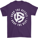 Drop the Needle DJ Turntable Decks Vinyl Mens T-Shirt Cotton Gildan Purple