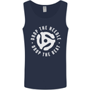 Drop the Needle DJ Turntable Decks Vinyl Mens Vest Tank Top Navy Blue