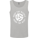 Drop the Needle DJ Turntable Decks Vinyl Mens Vest Tank Top Sports Grey