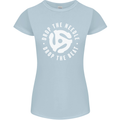 Drop the Needle DJ Turntable Decks Vinyl Womens Petite Cut T-Shirt Light Blue