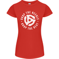 Drop the Needle DJ Turntable Decks Vinyl Womens Petite Cut T-Shirt Red