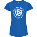 Drop the Needle DJ Turntable Decks Vinyl Womens Petite Cut T-Shirt Royal Blue