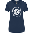 Drop the Needle DJ Turntable Decks Vinyl Womens Wider Cut T-Shirt Navy Blue