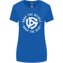 Drop the Needle DJ Turntable Decks Vinyl Womens Wider Cut T-Shirt Royal Blue