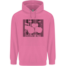 Drum Kit Barcode Drummer Drumming Childrens Kids Hoodie Azalea