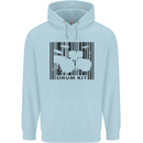 Drum Kit Barcode Drummer Drumming Childrens Kids Hoodie Light Blue