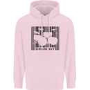 Drum Kit Barcode Drummer Drumming Childrens Kids Hoodie Light Pink