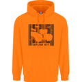 Drum Kit Barcode Drummer Drumming Childrens Kids Hoodie Orange