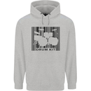 Drum Kit Barcode Drummer Drumming Childrens Kids Hoodie Sports Grey