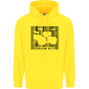 Drum Kit Barcode Drummer Drumming Childrens Kids Hoodie Yellow