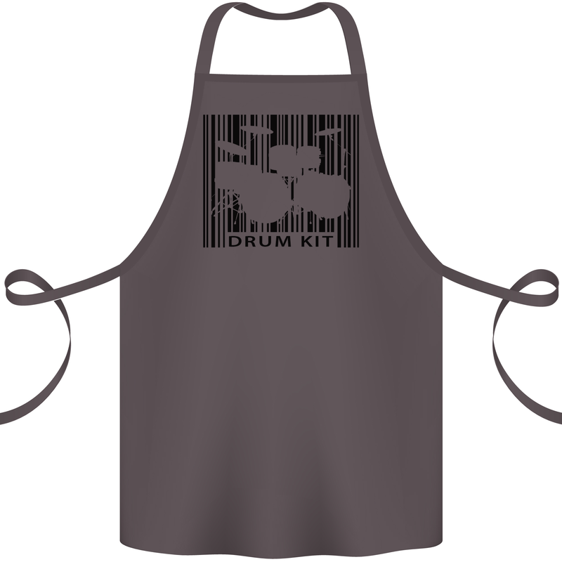 Drum Kit Barcode Drummer Drumming Cotton Apron 100% Organic Dark Grey