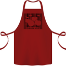 Drum Kit Barcode Drummer Drumming Cotton Apron 100% Organic Maroon