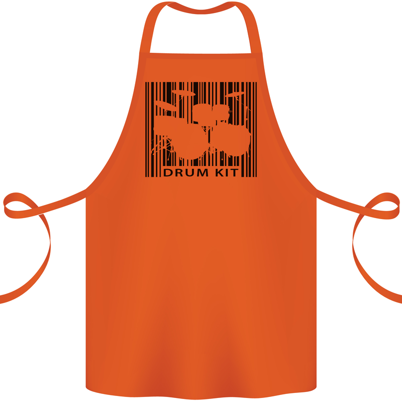 Drum Kit Barcode Drummer Drumming Cotton Apron 100% Organic Orange