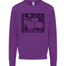 Drum Kit Barcode Drummer Drumming Kids Sweatshirt Jumper Purple