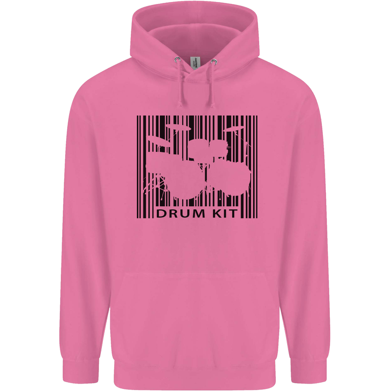 Drum Kit Barcode Drummer Drumming Mens 80% Cotton Hoodie Azelea