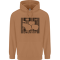 Drum Kit Barcode Drummer Drumming Mens 80% Cotton Hoodie Caramel Latte