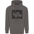 Drum Kit Barcode Drummer Drumming Mens 80% Cotton Hoodie Charcoal
