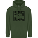 Drum Kit Barcode Drummer Drumming Mens 80% Cotton Hoodie Forest Green