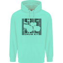 Drum Kit Barcode Drummer Drumming Mens 80% Cotton Hoodie Peppermint