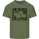 Drum Kit Barcode Drummer Drumming Mens Cotton T-Shirt Tee Top Military Green