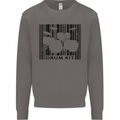 Drum Kit Barcode Drummer Drumming Mens Sweatshirt Jumper Charcoal