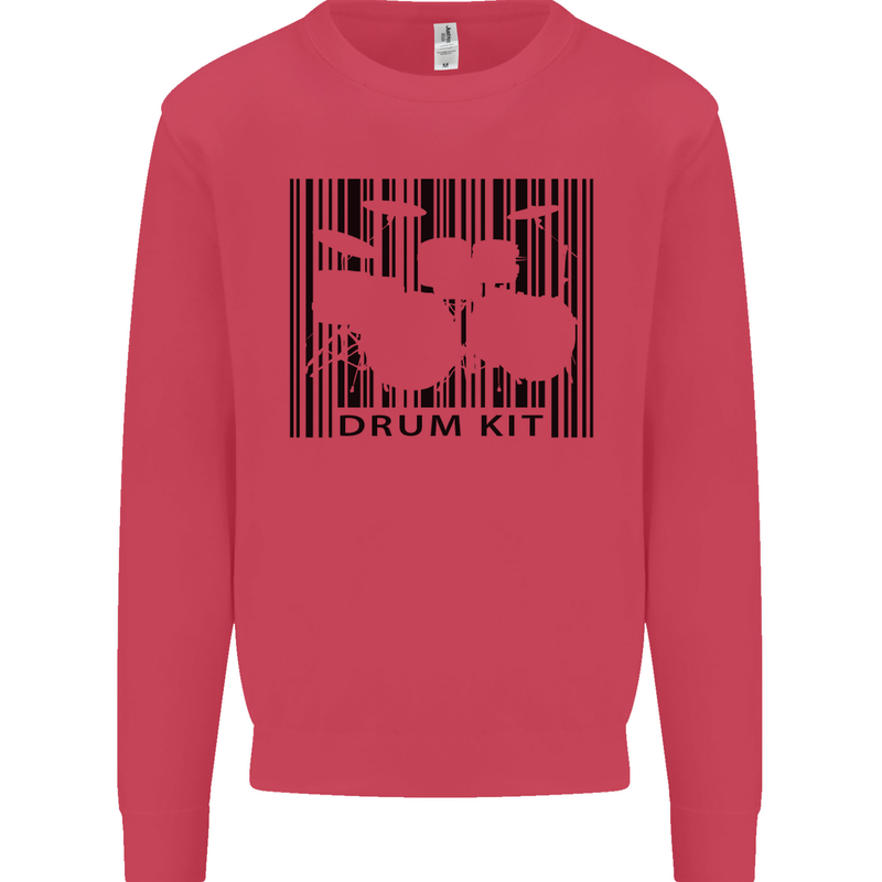 Drum Kit Barcode Drummer Drumming Mens Sweatshirt Jumper Heliconia
