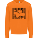Drum Kit Barcode Drummer Drumming Mens Sweatshirt Jumper Orange