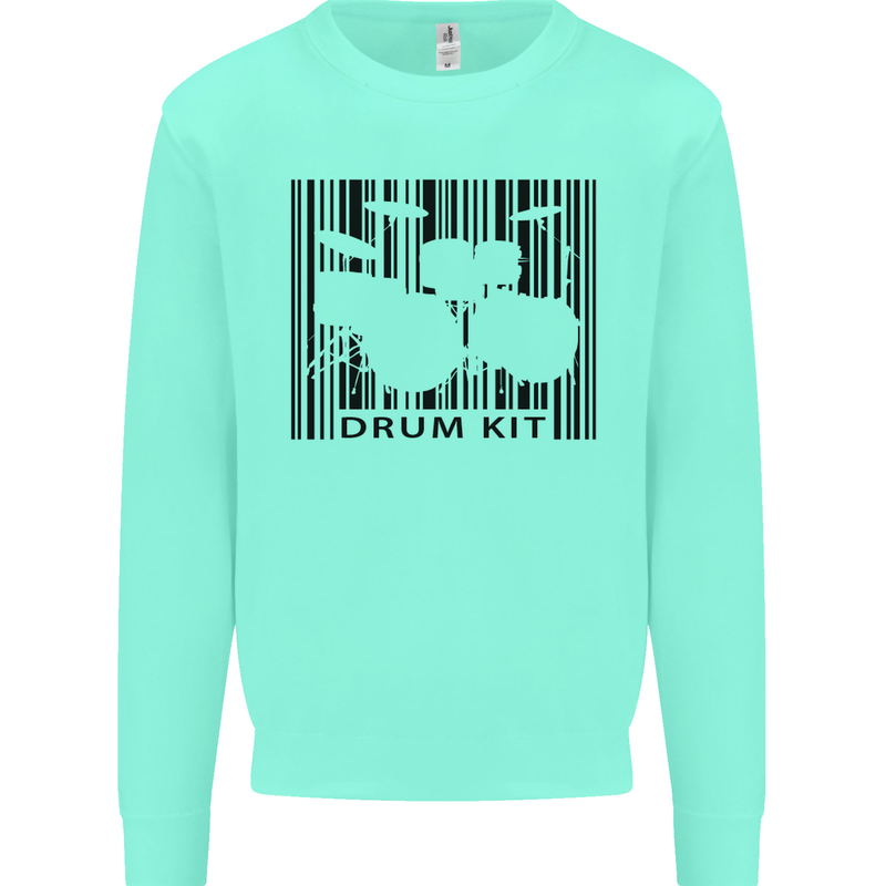 Drum Kit Barcode Drummer Drumming Mens Sweatshirt Jumper Peppermint