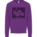 Drum Kit Barcode Drummer Drumming Mens Sweatshirt Jumper Purple