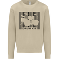 Drum Kit Barcode Drummer Drumming Mens Sweatshirt Jumper Sand