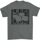 Drum Kit Barcode Drummer Drumming Mens T-Shirt Cotton Gildan Charcoal