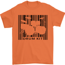 Drum Kit Barcode Drummer Drumming Mens T-Shirt Cotton Gildan Orange