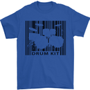 Drum Kit Barcode Drummer Drumming Mens T-Shirt Cotton Gildan Royal Blue