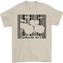 Drum Kit Barcode Drummer Drumming Mens T-Shirt Cotton Gildan Sand