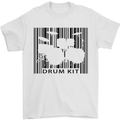 Drum Kit Barcode Drummer Drumming Mens T-Shirt Cotton Gildan White