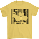 Drum Kit Barcode Drummer Drumming Mens T-Shirt Cotton Gildan Yellow