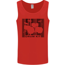 Drum Kit Barcode Drummer Drumming Mens Vest Tank Top Red