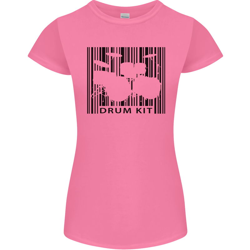 Drum Kit Barcode Drummer Drumming Womens Petite Cut T-Shirt Azalea