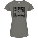 Drum Kit Barcode Drummer Drumming Womens Petite Cut T-Shirt Charcoal