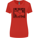 Drum Kit Barcode Drummer Drumming Womens Wider Cut T-Shirt Red