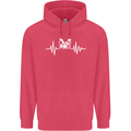 Drum Kit Pulse ECG Drum Drummer Drumming Childrens Kids Hoodie Heliconia