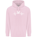 Drum Kit Pulse ECG Drum Drummer Drumming Childrens Kids Hoodie Light Pink