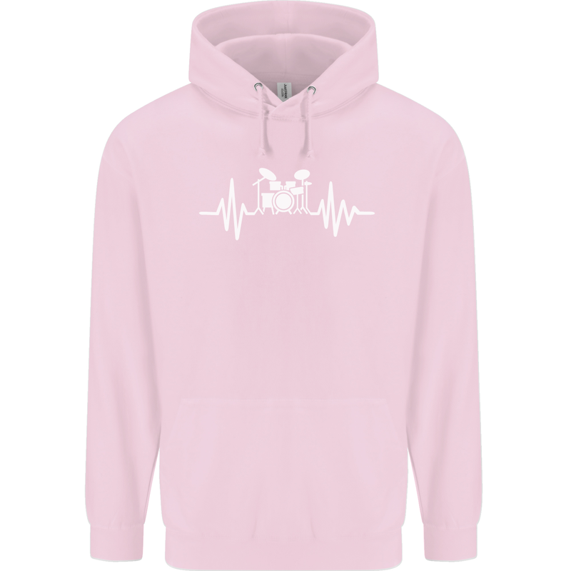 Drum Kit Pulse ECG Drum Drummer Drumming Childrens Kids Hoodie Light Pink