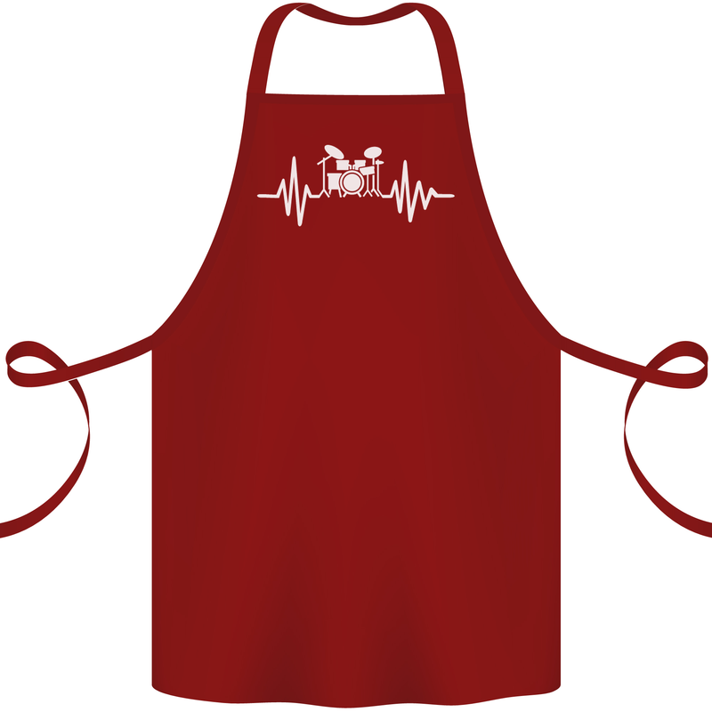 Drum Kit Pulse ECG Drum Drummer Drumming Cotton Apron 100% Organic Maroon