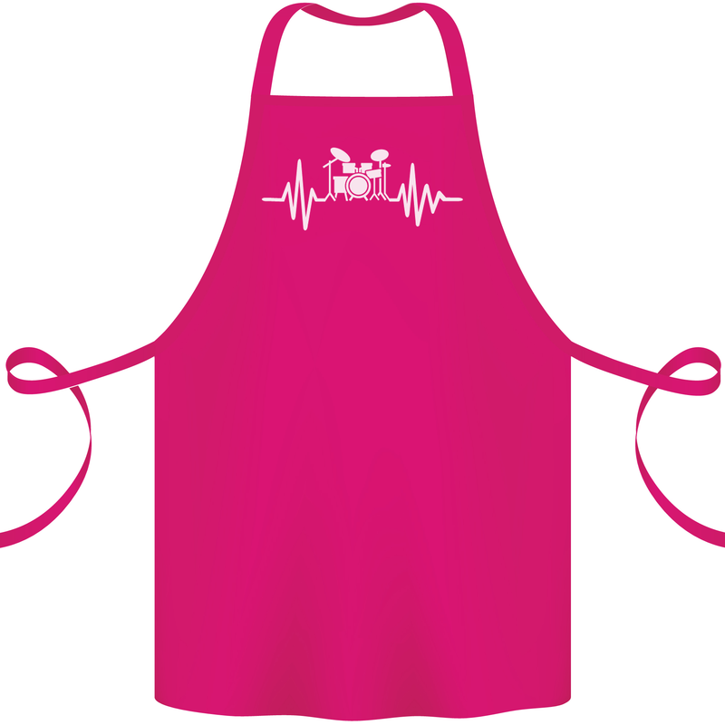 Drum Kit Pulse ECG Drum Drummer Drumming Cotton Apron 100% Organic Pink
