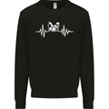 Drum Kit Pulse ECG Drum Drummer Drumming Kids Sweatshirt Jumper Black