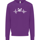 Drum Kit Pulse ECG Drum Drummer Drumming Kids Sweatshirt Jumper Purple